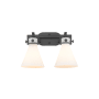 Innovations Lighting Newton Cone 2 Light 17" Wide Vanity Light Matte Black / Matte White