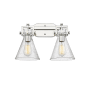 Innovations Lighting Newton Cone 2 Light 17" Wide Vanity Light Polished Nickel / Seedy