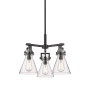 Innovations Lighting Newton Cone 3 Light 21" Wide Multi Light Pendant Matte Black / Clear
