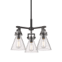Innovations Lighting Newton Cone 3 Light 21" Wide Multi Light Pendant Matte Black / Seedy