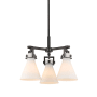 Innovations Lighting Newton Cone 3 Light 21" Wide Multi Light Pendant Matte Black / Matte White