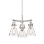 Innovations Lighting Newton Cone 3 Light 21" Wide Multi Light Pendant Polished Nickel / Clear