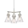 Innovations Lighting Newton Cone 3 Light 21" Wide Multi Light Pendant Polished Nickel / Seedy