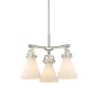 Innovations Lighting Newton Cone 3 Light 21" Wide Multi Light Pendant Polished Nickel / Matte White