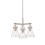 Innovations Lighting Newton Cone 3 Light 21" Wide Multi Light Pendant Satin Nickel / Clear