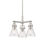 Innovations Lighting Newton Cone 3 Light 21" Wide Multi Light Pendant Satin Nickel / Seedy