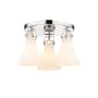 Innovations Lighting Newton Cone 3 Light 20" Wide Semi-Flush Ceiling Fixture Polished Nickel / Matte White