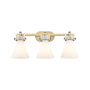 Innovations Lighting Newton Cone 3 Light 27" Wide Vanity Light Brushed Brass