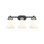 Innovations Lighting Newton Cone 3 Light 27" Wide Vanity Light Matte Black