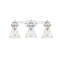 Innovations Lighting Newton Cone 3 Light 27" Wide Vanity Light Polished Nickel / Clear