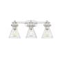 Innovations Lighting Newton Cone 3 Light 27" Wide Vanity Light Polished Nickel / Seedy