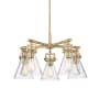Innovations Lighting Newton Cone 5 Light 26" Wide Chandelier Brushed Brass / Seedy