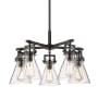 Innovations Lighting Newton Cone 5 Light 26" Wide Chandelier Matte Black / Seedy