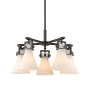 Innovations Lighting Newton Cone 5 Light 26" Wide Chandelier Matte Black / Matte White
