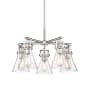 Innovations Lighting Newton Cone 5 Light 26" Wide Chandelier Polished Nickel / Clear