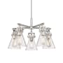Innovations Lighting Newton Cone 5 Light 26" Wide Chandelier Polished Nickel / Seedy