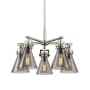 Innovations Lighting Newton Cone 5 Light 26" Wide Chandelier Polished Nickel / Plated Smoke