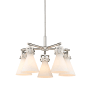 Innovations Lighting Newton Cone 5 Light 26" Wide Chandelier Polished Nickel / Matte White