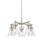 Innovations Lighting Newton Cone 5 Light 26" Wide Chandelier Satin Nickel / Clear
