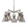 Innovations Lighting Newton Cone 5 Light 26" Wide Chandelier Satin Nickel / Plated Smoke