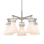 Innovations Lighting Newton Cone 5 Light 26" Wide Chandelier Satin Nickel / Matte White