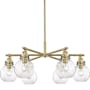 Innovations Lighting Newton Sphere 6 Light 26" Wide Chandelier Brushed Brass / Seedy
