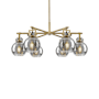 Innovations Lighting Newton Sphere 6 Light 26" Wide Chandelier Brushed Brass / Light Smoke