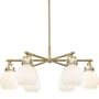 Innovations Lighting Newton Sphere 6 Light 26" Wide Chandelier Brushed Brass / White