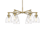 Innovations Lighting Newton Bell 6 Light 26" Wide Chandelier Brushed Brass / Clear