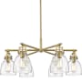 Innovations Lighting Newton Bell 6 Light 26" Wide Chandelier Brushed Brass / Seedy