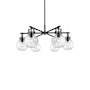 Innovations Lighting Newton Sphere 6 Light 26" Wide Chandelier Matte Black / Clear
