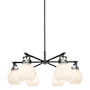 Innovations Lighting Newton Sphere 6 Light 26" Wide Chandelier Matte Black / White