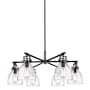 Innovations Lighting Newton Bell 6 Light 26" Wide Chandelier Matte Black / Clear