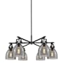 Innovations Lighting Newton Bell 6 Light 26" Wide Chandelier Matte Black / Light Smoke