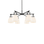 Innovations Lighting Newton Bell 6 Light 26" Wide Chandelier Matte Black / White
