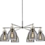 Innovations Lighting Newton Bell 6 Light 26" Wide Chandelier Polished Nickel / Light Smoke