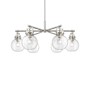 Innovations Lighting Newton Sphere 6 Light 26" Wide Chandelier Satin Nickel / Clear