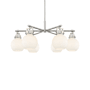 Innovations Lighting Newton Sphere 6 Light 26" Wide Chandelier Satin Nickel / White