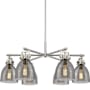 Innovations Lighting Newton Bell 6 Light 26" Wide Chandelier Satin Nickel / Light Smoke