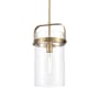 Innovations Lighting Pilaster 9" Wide Mini Pendant Brushed Brass / Clear