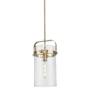Innovations Lighting Pilaster 8" Wide Mini Pendant Champagne Bronze / Clear