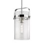 Innovations Lighting Pilaster 9" Wide Mini Pendant Polished Nickel / Seedy