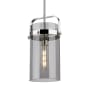 Innovations Lighting Pilaster 9" Wide Mini Pendant Polished Nickel / Plated Smoke