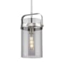 Innovations Lighting Pilaster 9" Wide Mini Pendant Satin Nickel / Plated Smoke