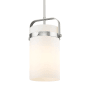 Innovations Lighting Pilaster 9" Wide Mini Pendant Satin Nickel / Matte White