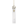 Innovations Lighting Pilaster 5" Wide Mini Pendant Brushed Brass / Seedy