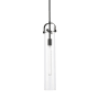 Innovations Lighting Pilaster 5" Wide Mini Pendant Matte Black / Clear