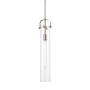 Innovations Lighting Pilaster 5" Wide Mini Pendant Satin Nickel / Clear
