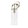 Innovations Lighting Pilaster 5" Tall Wall Sconce Satin Nickel / Clear