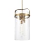 Innovations Lighting Pilaster 4 Light 13" Wide Pendant Brushed Brass / Clear